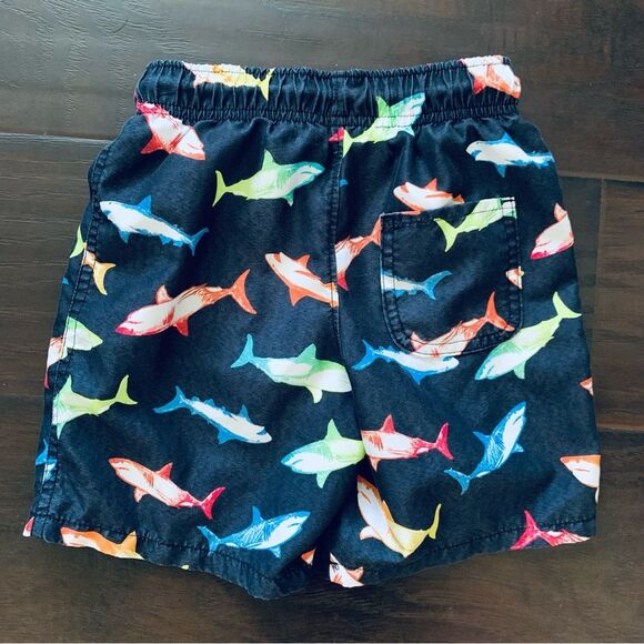 Wonder Nation Toddler/Little Kids Shark Graphic Print Swim Trunk Shorts | XS 4/5 - Picture 5 of 6